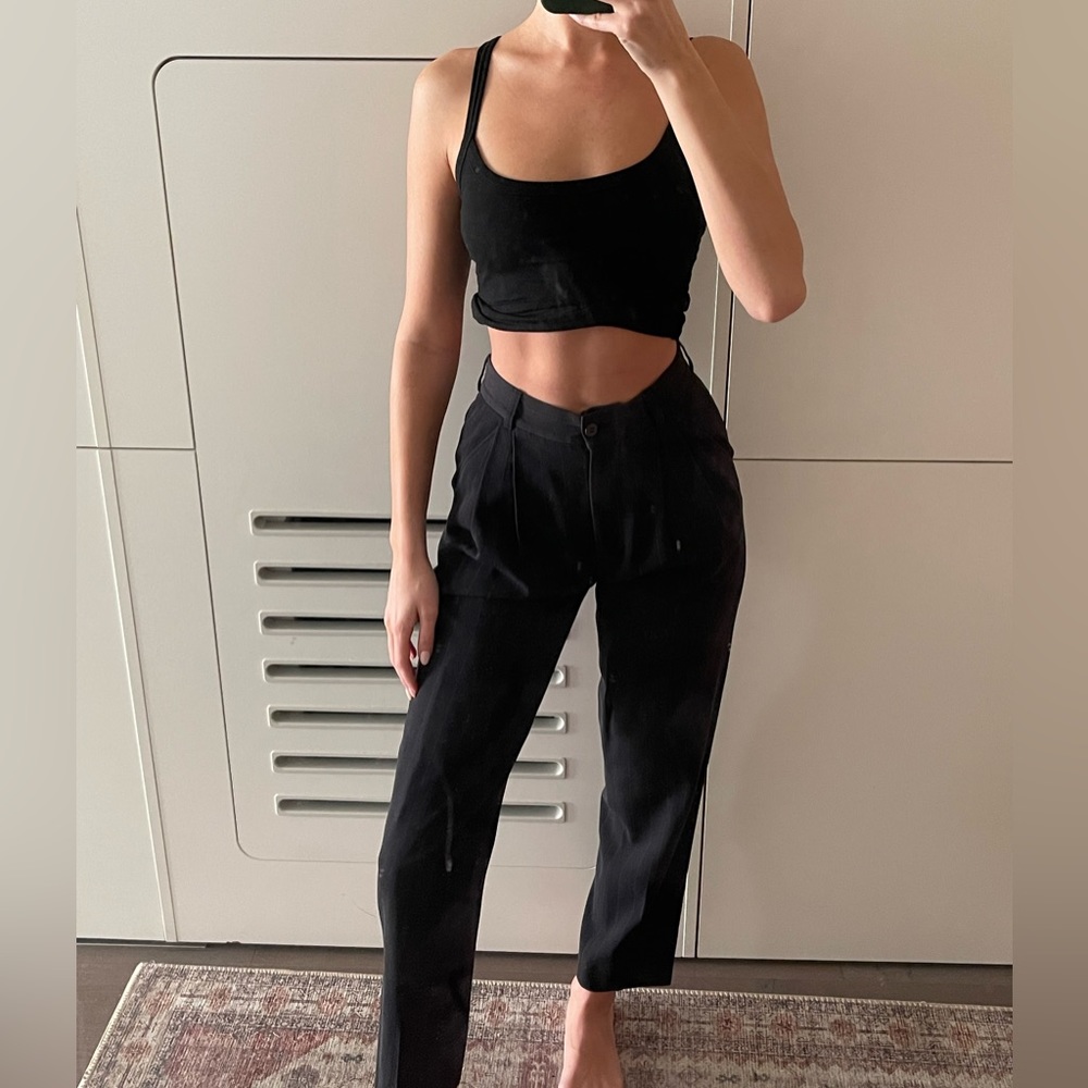 Giorgio Armani vintage pinstripe tapered straight leg pant